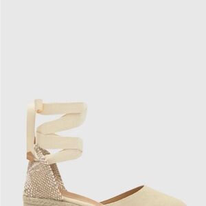 Castaner Cream Espadrille Ankle Tie Wedge